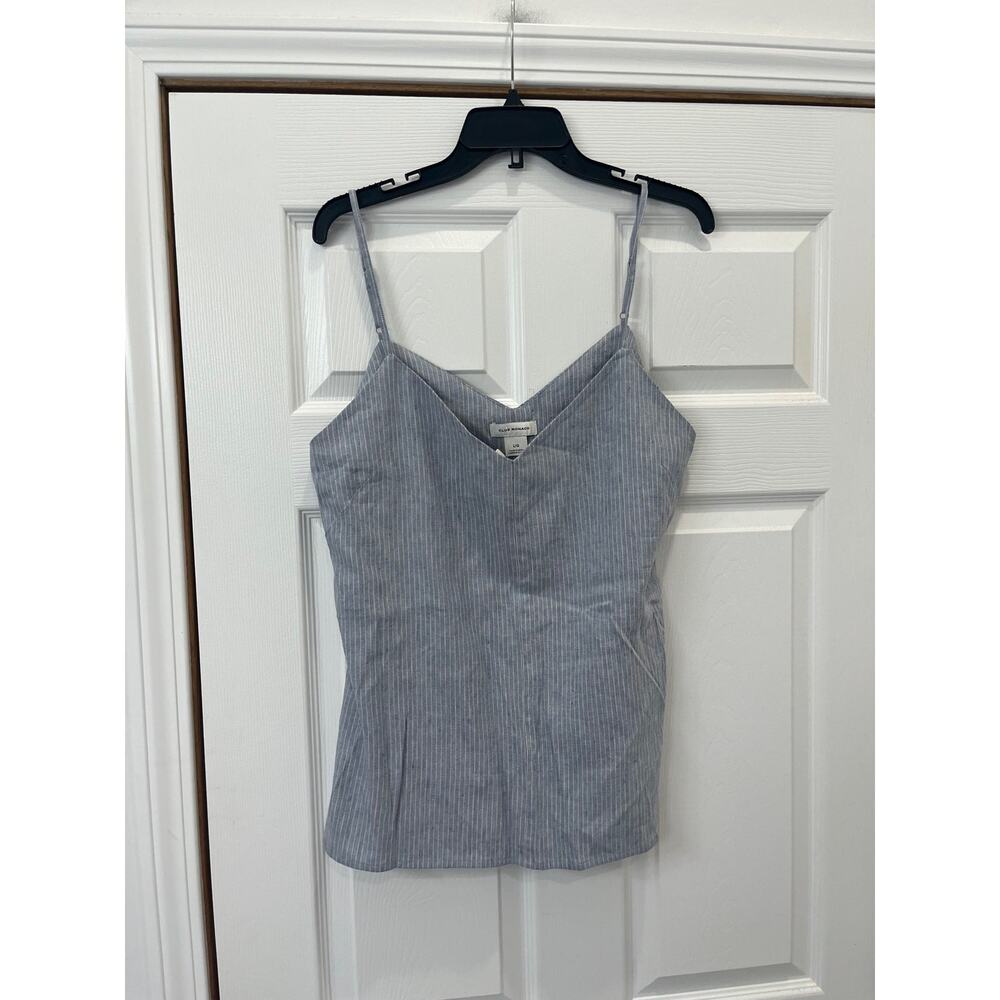 Club Monaco Chambray Stripe Casual Cami Size L NWT